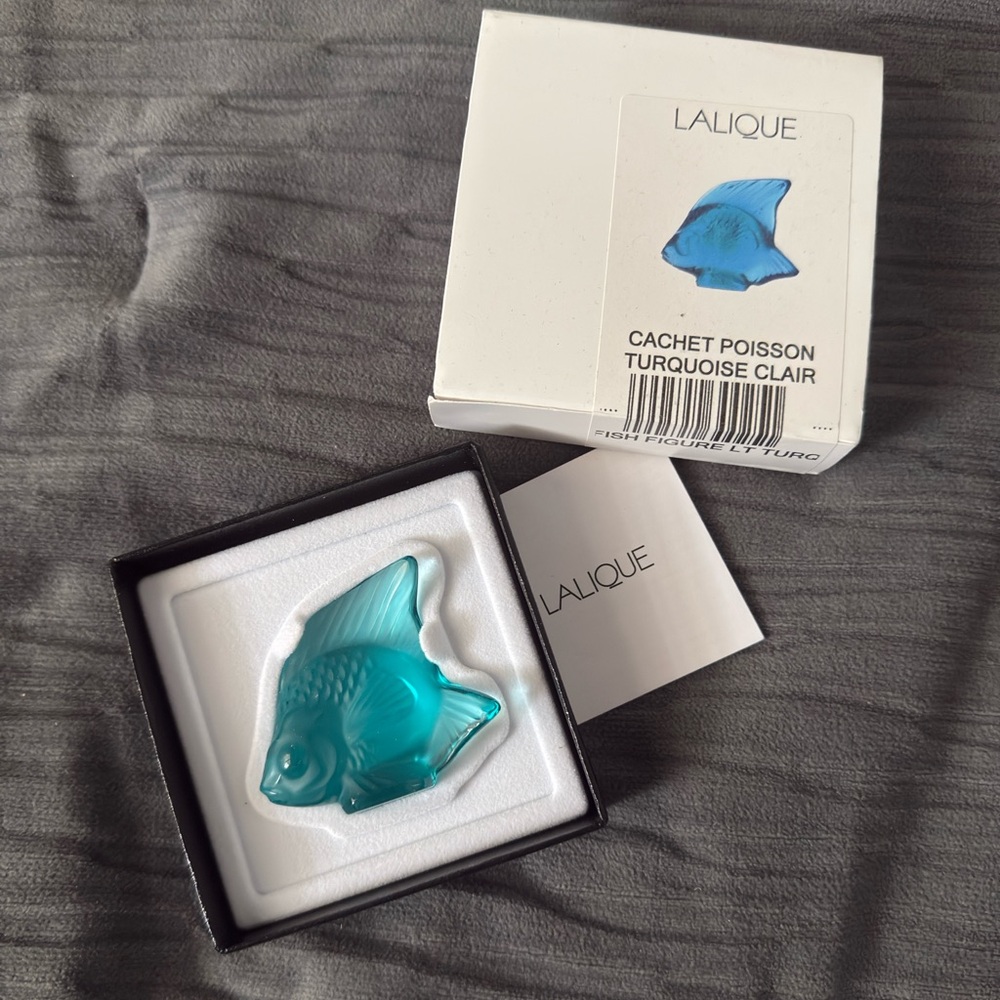 Lalique Turquoise Fish Art Glass